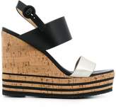 Hogan striped cork platform sandal 
