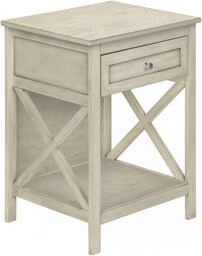 One Allium Way Accent TableEndSide Table2 TierBedroomNightstandLampStorage DrawerVeneerTransitional