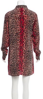 Equipment Leopard Print Silk Dress