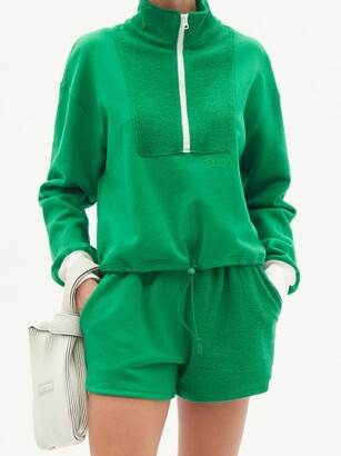 STAUD High-neck Cotton-jersey Sweatshirt - Green