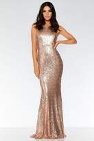 Thumbnail for your product : Quiz Rose Gold Sequin Cross Back Maxi Dress