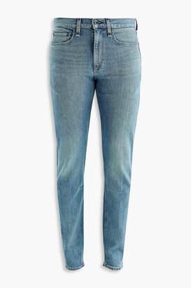 Straight-fit faded denim jeans