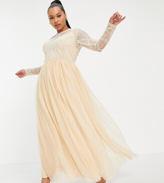 ASOS Curve DESIGN Curve embellished bodice maxi dress with tulle skirt
