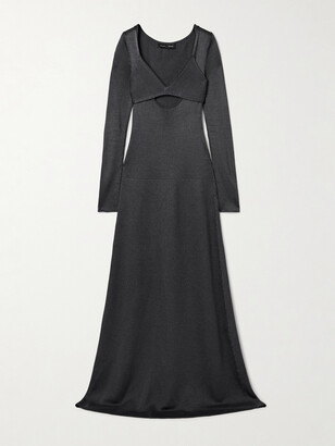 Proenza Schouler Nalani Layered Cutout Micro Modal-blend Maxi Dress - Gray