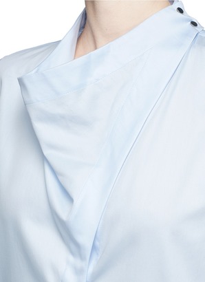 Stella McCartney 'Damiane' asymmetric cowl neck poplin shirt