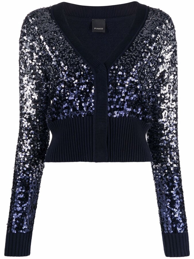 long sequin cardigan jacket