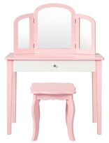 Thumbnail for your product : Rosdorf Park Kids Princess Make Up Dressing Table With Tri-Folding Mirror & Chair,White
