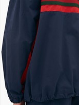 Thumbnail for your product : Gucci Web-stripe Shell Hooded Jacket - Navy