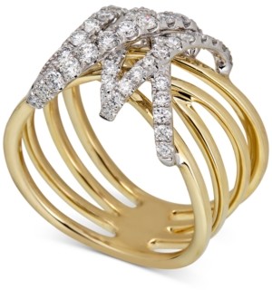 Macy's Diamond Wrap Multi-Row Statement Ring (3/4 ct. t.w.) in 14k Gold & White Gold