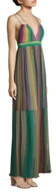 M Missoni Multicolored Striped Plisse Dress