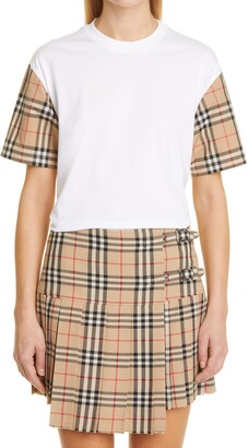 Burberry Carrick Check Sleeve Oversize Cotton T-Shirt