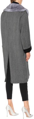 Prada Fur-trimmed wool coat