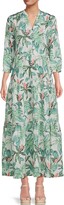 Thumbnail for your product : J.Mclaughlin Cunningham Palm Print Tiered Maxi Shift Dress