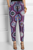 Thumbnail for your product : Emilio Pucci Printed silk-charmeuse tapered pants