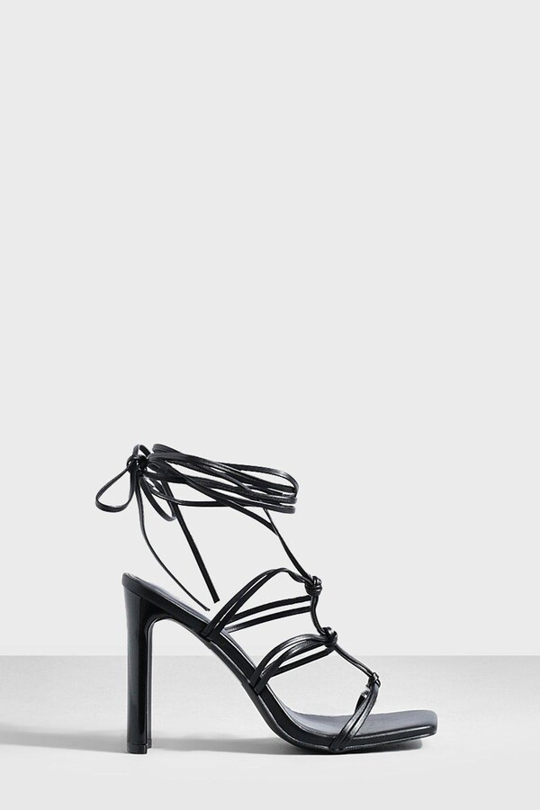 black heels with strings