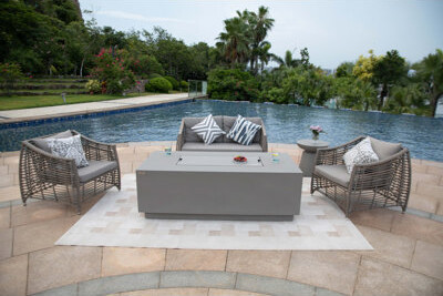 AMS Fireplace Sedona Rectangular Stainless Steel Fire Pit Burner Lid