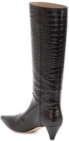 Thumbnail for your product : Joseph Croc-effect leather knee-high boots