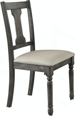 August Grove Wallace Tan Linen & Weathered Gray Finish Side Chair (Set Of 2)