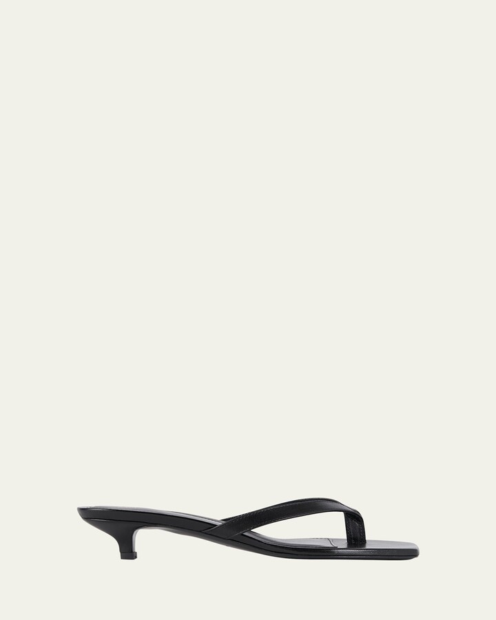 Totême Thong Leather Kitten-Heel Mules