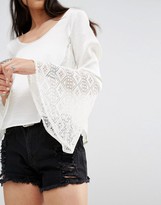Thumbnail for your product : Band of Gypsies Blouse with Lace Inserts