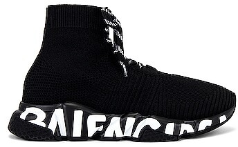 Balenciaga Speed Lace Up Graffiti Sneaker in Black - ShopStyle