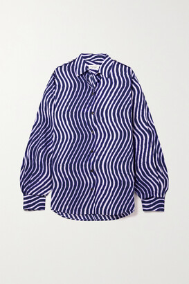 Dries Van Noten Striped Cotton-poplin Shirt - Blue