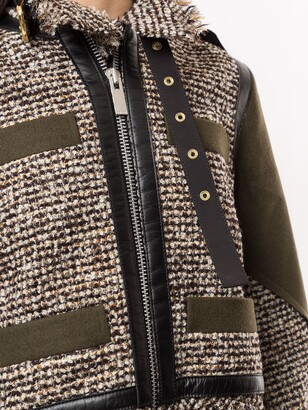 Sacai Tweed Panelled Jacket