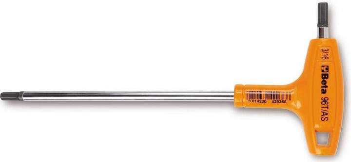 Beta 96T- 3 mm T-Handle Hex Key Wrenches with 2 Tips and High-Torque Handle