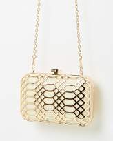 Thumbnail for your product : Izoa Grace Clutch Gold & Ivory