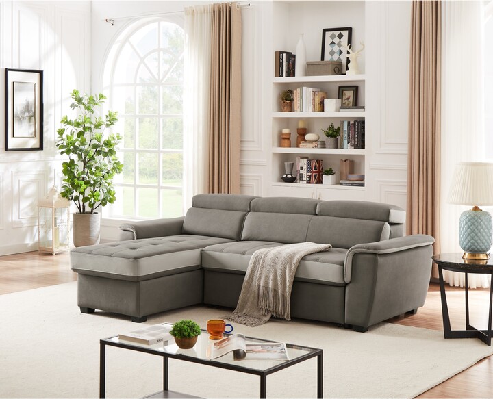 Jareni 96" Wide Sleeper Sofa Chaise Reversible with PullOut Bed ShopStyle