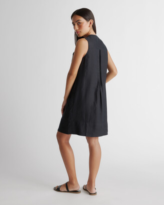 Quince 100% European Linen Sleeveless Swing Dress Buttons