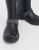 Thumbnail for your product : ASOS DESIGN Glazed chunky biker wellies