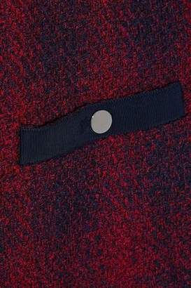 Maje Vero Grosgrain-trimmed Checked Jacquard-knit Cardigan