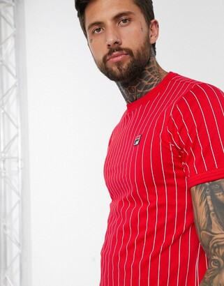 Fila Guilo striped t-shirt in red exclusive at ASOS