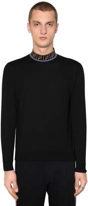 Fendi Slim Fit Ff Techno & Wool Blend Sweater