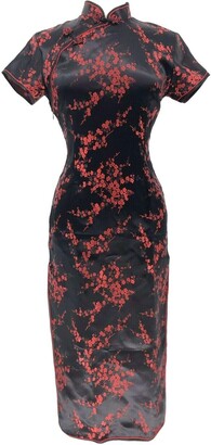 black and burgundy dress