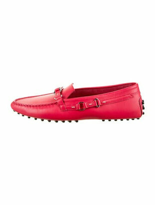 Tod's Leather Studded Accents Loafers Red