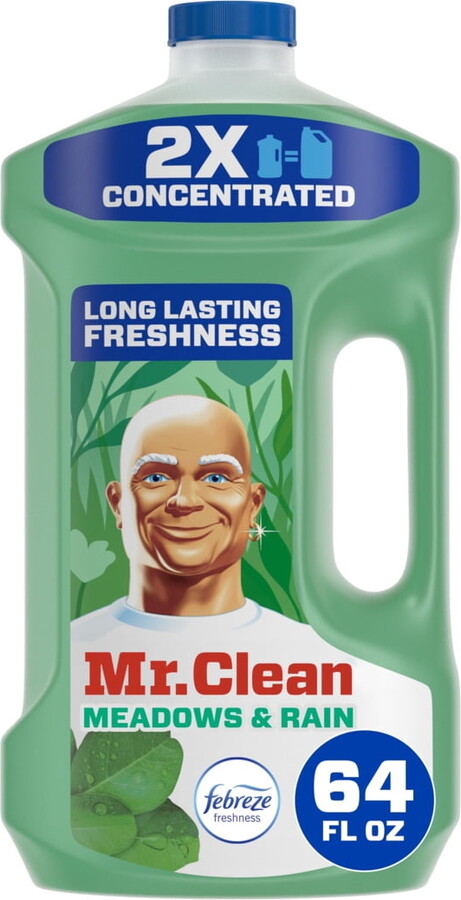 MR. CLEAN 2X Concentrated Multi Surface, All Purpose Cleaner with Febreze Meadows & Rain Scent, 64 fl oz