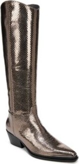 Franco Sarto Womens Billie Pointed Toe Knee High Western Boots Regular Wide Calf
