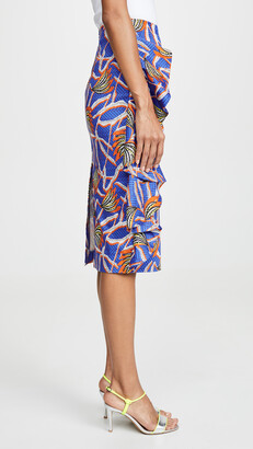 Stella Jean Palm Print Midi Skirt