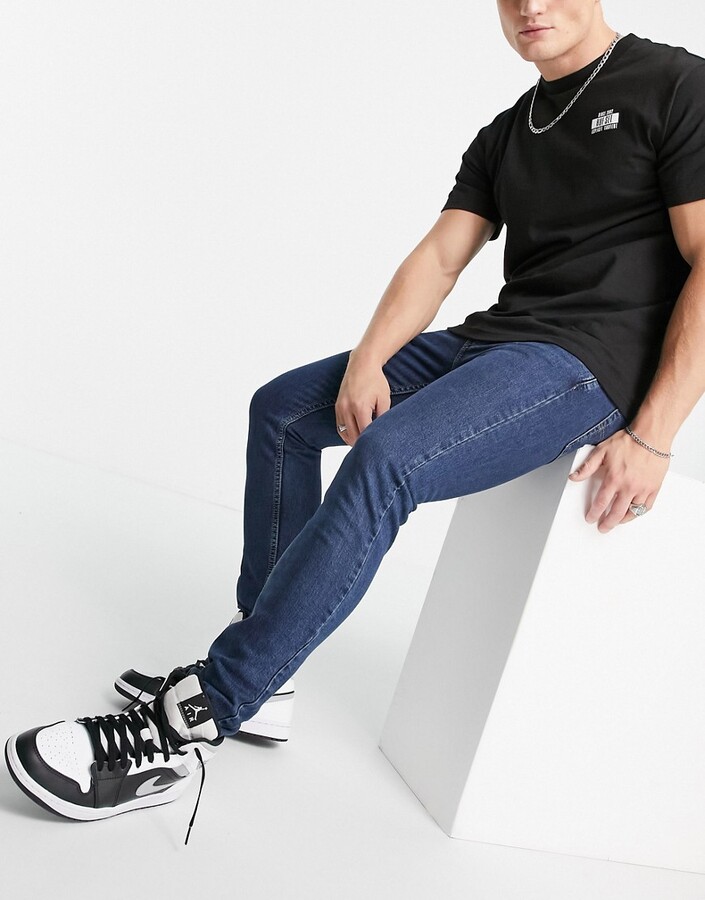 Levi's 519 super skinny fit hi-ball jeans in dark wash blue - ShopStyle
