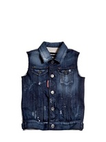 Thumbnail for your product : DSquared 1090 Washed Cotton Sweatshirt & Denim Vest