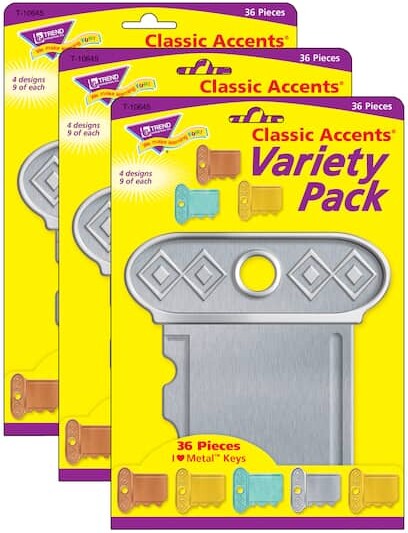 Trend Enterprises® I Heart Metal Keys Classic Accents® Variety Pack