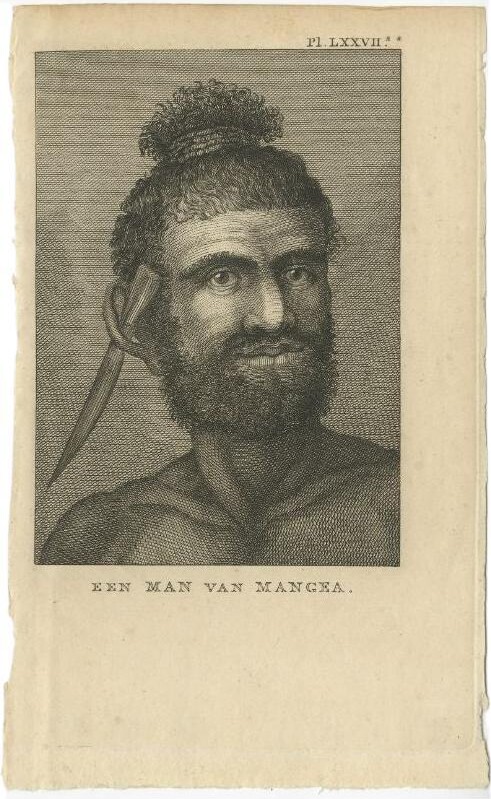 Antique Print Of A Man Of Mangaia By Cook, 1803