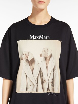 Max Mara Cotton T-shirt with Wegman print - ShopStyle