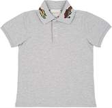 Thumbnail for your product : Gucci Kids' Dragon-Embroidered Cotton-Blend Polo Shirt