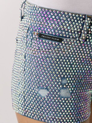 Philipp Plein Embellished Distressed Detail Shorts