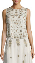 Thumbnail for your product : Haute Hippie Sleeveless Embellished Silk Tank, Antique