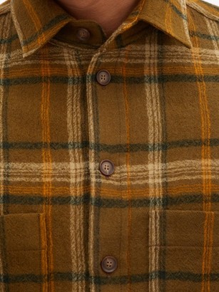 KING & TUCKFIELD Checked Wool-flannel Shirt - Brown Multi