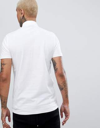 ASOS Design Polo Shirt With Western Collar Tips In White